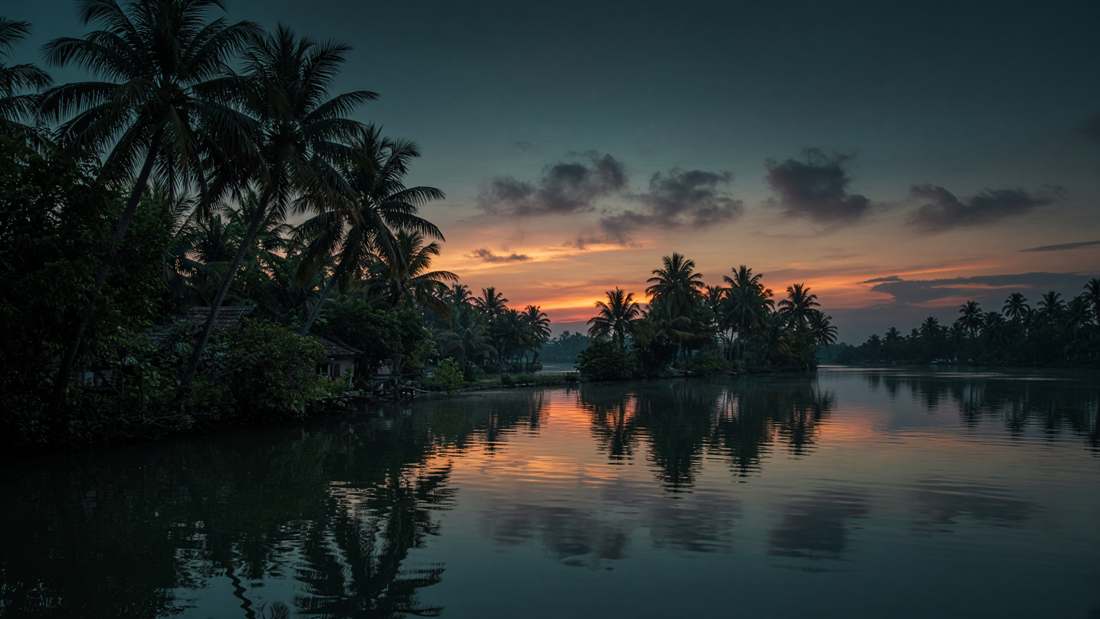 Illustrated Kerala waterfront