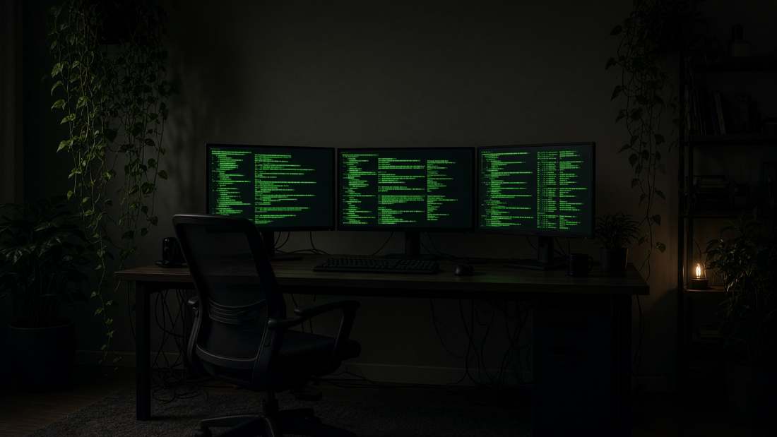 Illustrated engineering workspace